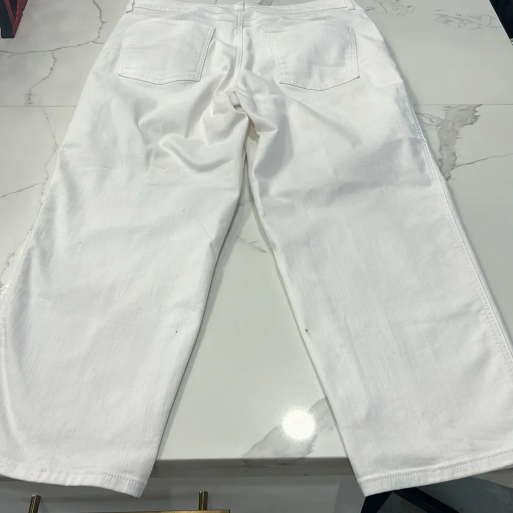 Talbots High Waist Straight Ankle White Jeans. Size 12 - Picture 7 of 14